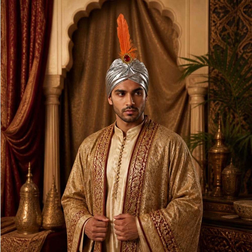 قبعة عمامة مزينة بالريش للتنكر - مراجعة Ethnic Fashion India وسعره