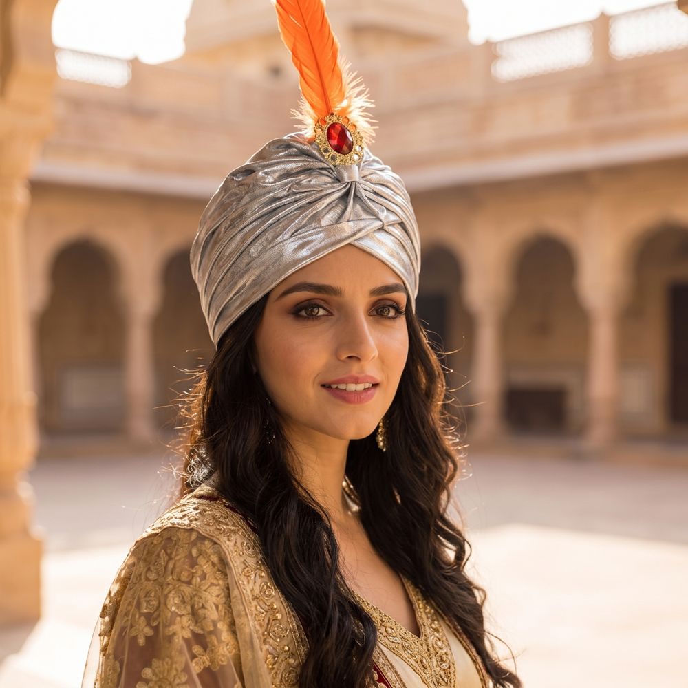 قبعة عمامة مزينة بالريش للتنكر - مراجعة Ethnic Fashion India وسعره