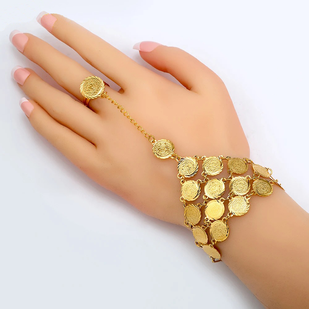 سوار يد بوهيمي بتصميم عملة ذهب - مراجعة Ethnic Fashion Co In وسعره
